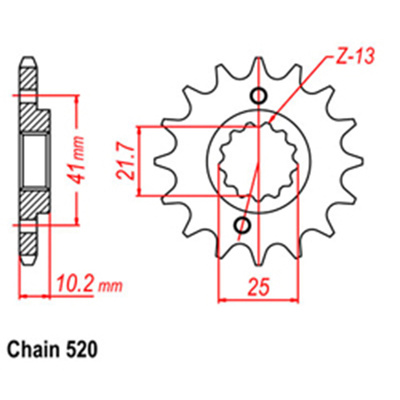 Front Sprocket - Steel  16T 520P