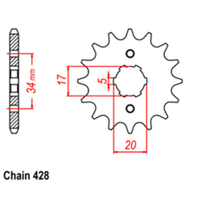 Front Sprocket - Steel  13T 428P