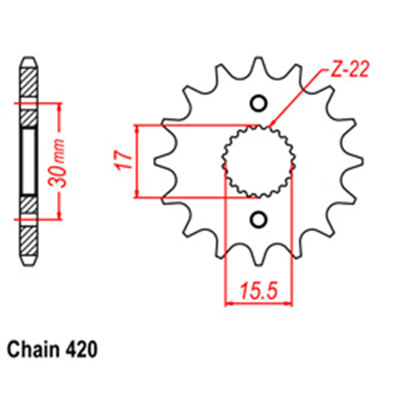 Front Sprocket - Steel  16T 420P