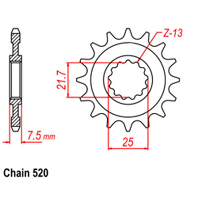 Front Sprocket - Steel  15T 520P