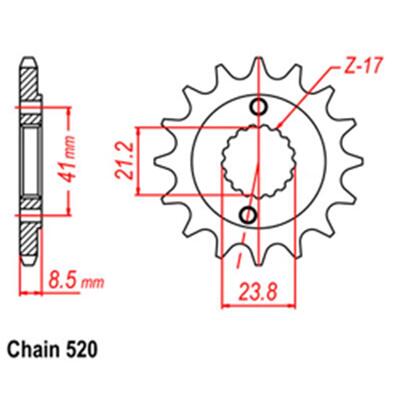 Front Sprocket - Steel  13T 520P