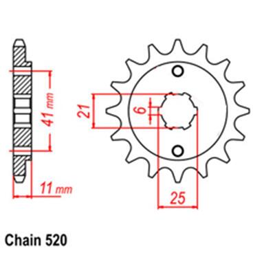 Front Sprocket - Steel  15T 520P