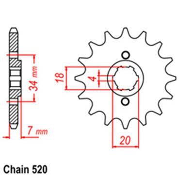 Front Sprocket Steel 12T 520