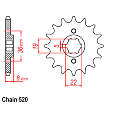 Front Sprocket - Steel  14T 520P