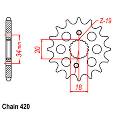 Front Sprocket - Steel  14T 420P