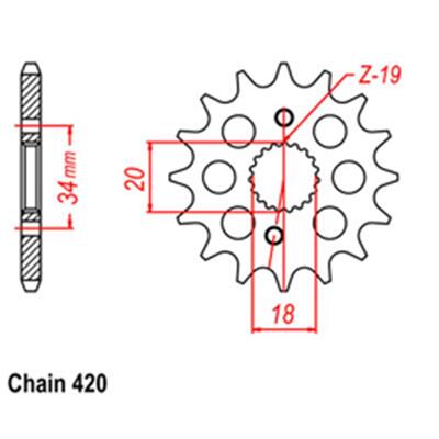 Front Sprocket - Steel  15T 420P