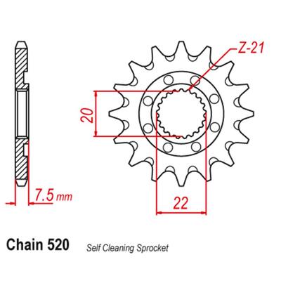 Front Sprocket - Steel  12T 520P