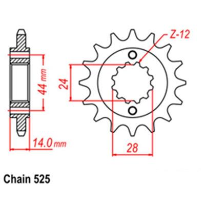 Front Sprocket Steel 17T 525