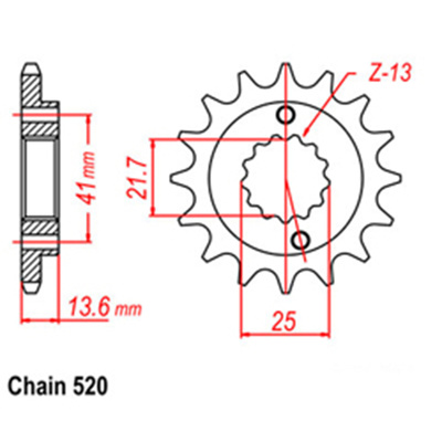 Front Sprocket - Steel  14T 520P