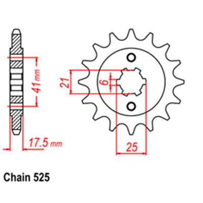 Front Sprocket - Steel  15T 525P