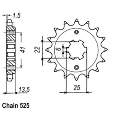 Front Sprocket Steel 15T 525