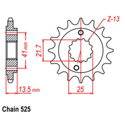 Front Sprocket - Steel  15T 525P