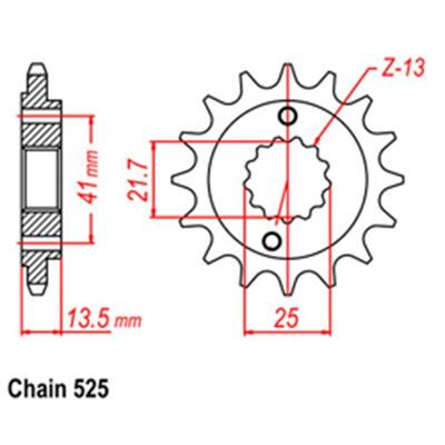 Front Sprocket Steel 16T 525