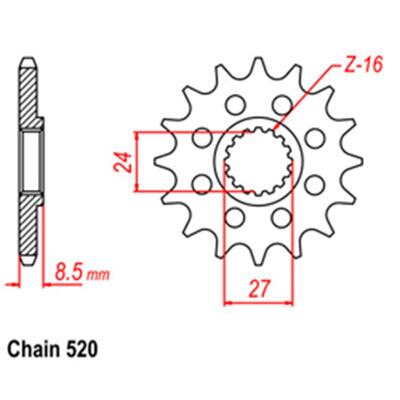 Front Sprocket - Steel  17T 520P