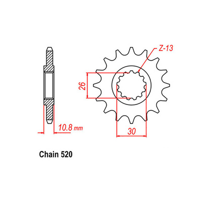 Front Sprocket - Steel  15T 520P