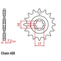 Link Front Sprocket - Kawasaki - 428 - Steel - 15