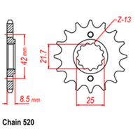 Front Sprocket - Steel 13T 520P