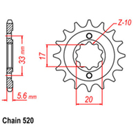 Front Sprocket - Steel 15T 520P