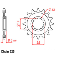 Front Sprocket - Steel 15T 525P