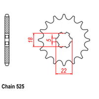 Front Sprocket - Steel 14T 525P