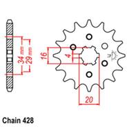 Link Front Sprocket - Yamaha/Suzuki/Kawasaki/Honda - 428 - Steel - 14