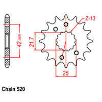 Front Sprocket - Steel 14T 520P