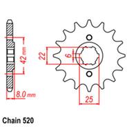 Front Sprocket Steel 15T 520