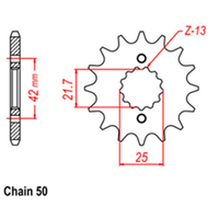 Front Sprocket - Steel 14T 530P