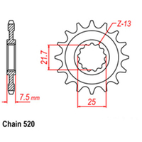 Front Sprocket - Steel 16T 520P