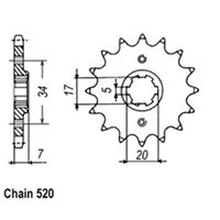 Front Sprocket - Steel 14T 520P