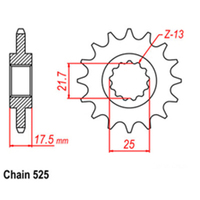 Front Sprocket - Steel 14T 525P