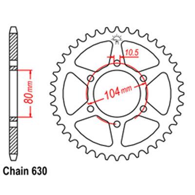 Rear Sprocket Steel 46T 630