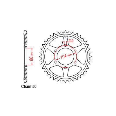 Rear Sprocket - Steel 39T 530P