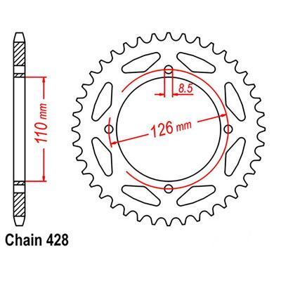 Rear Sprocket - Steel 47T 428P