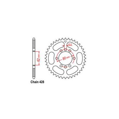 Rear Sprocket - Steel 54T 428P D/D