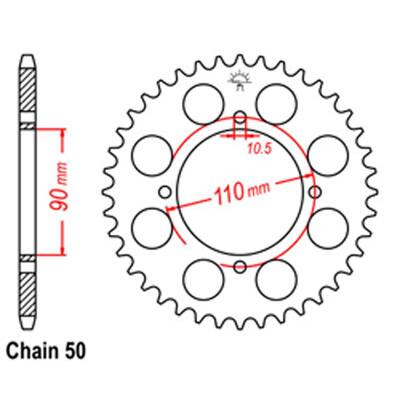 Rear Sprocket - Steel 38T 530P