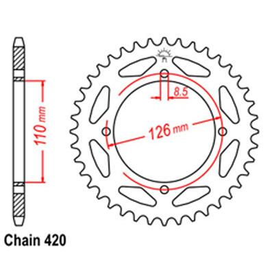 Rear Sprocket - Steel 45T 420P