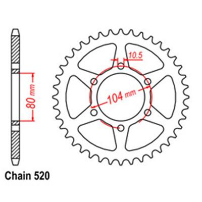 Rear Sprocket - Steel 39T 520P