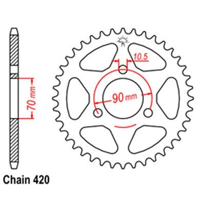 Rear Sprocket Steel 47T 420