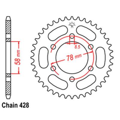 Rear Sprocket - Steel 37T 428P