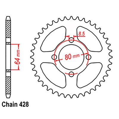 Rear Sprocket - Steel 33T 428P