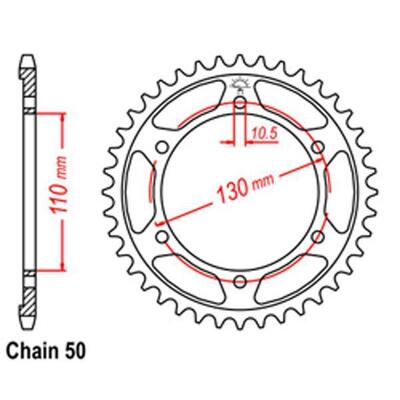 Link Rear Sprocket - Yamaha/Suzuki/Kawasaki - 530 - Steel - 39