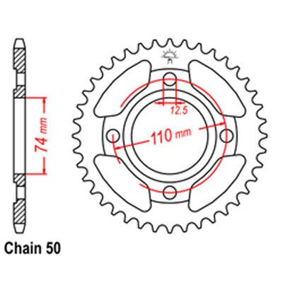 Rear Sprocket - Steel 43T 530P