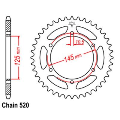 Rear Sprocket - Steel 48T 520P