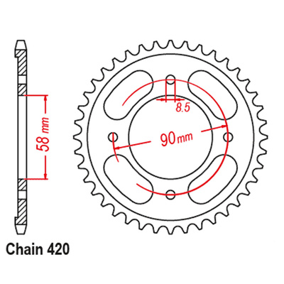 Rear Sprocket - 36T 420P