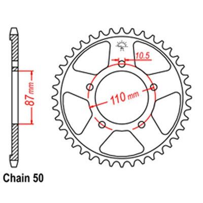 Link Rear Sprocket - Suzuki - 530 - Steel - 43