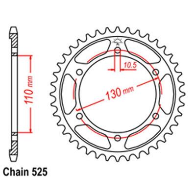 REAR SPRKT-STEEL 42T 525P