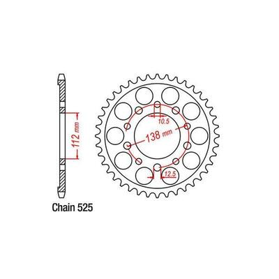 Link Rear Sprocket - Yamaha - 525 - Steel - 41