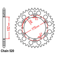 Rear Sprocket - Steel 48T 520P D/D