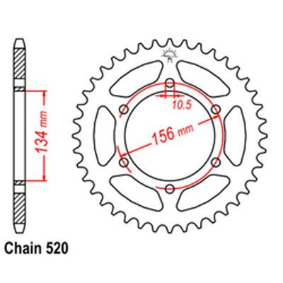 Rear Sprocket Steel 40T 520